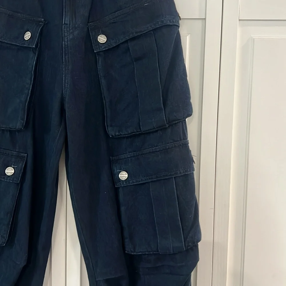 Zara Dark Denim Cargo Pant - Picture 3 of 5